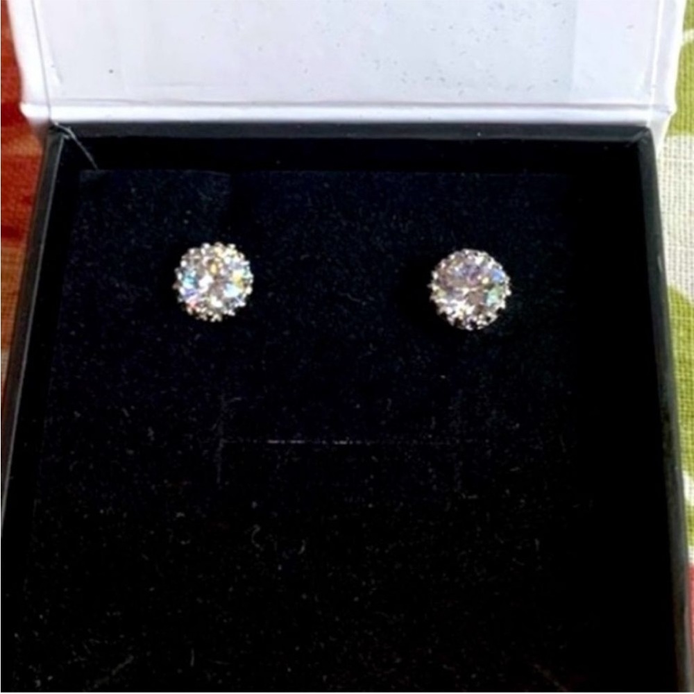 Cate & Chloe Silver Plated Cubic Zirconia Earrings - Picture 12 of 12